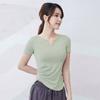 Ropa de Fitness para Mujer Top Deportivo Ajustado de Manga Corta Verano para Correr Camiseta Elástica Transpirable Ropa Profesional de Yoga