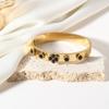Pulsera Brahma caleidoscopio de flores de cuatro hojas de moda transfronteriza europea y americana, pulsera de acero inoxidable pulido de alto brillo que no pierde color