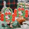 Caja de pastel con asa para taza de mousse grasa de Navidad 2023 decoración Santa muñeco de nieve transparente caja portátil enchufe
