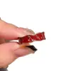 Anillo vintage de cereza con flor roja esmaltada, blanco, de alta calidad, ligero y de lujo, combina con todo para mujer.