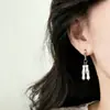 Pendientes Europeos y Americanos de Concha de Bambú con Borlas, Pendientes de Personalidad de Nicho de Lujo Ligero, Pendientes de Estilo Minimalista de Alta Gama