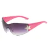Nuevas Gafas de Sol de Una Sola Pieza Venta Caliente Transfronteriza Gafas de Una Pieza Envolventes shein Gafas de Sol Personalizadas de Estrella de Cinco Puntas Explosivas para Mujer