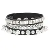 Venta Directa de Fábrica Cadena de Remaches Pulsera de Cuero Punk Decorativa Personalizada Estilo Rock Ajustable Pulsera Ancha