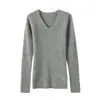 Otoño e Invierno 100% Cachemira Pura Tejidos para Mujer Cuello en V Aspecto Adelgazante Tejido de Punto Tejidos de Punto Transfronterizos Prendas Base para Usar por Dentro y por Fuera