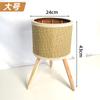 Soporte de Flores Nórdico Mimbre Sala de Estar Balcón Bambú Soporte de Flores Interior Soporte para Macetas de Flores de Pie Simple Cesta de Flores para Plantas