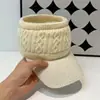 Gorro de Punto de Moda para Mujer Otoño e Invierno con Forro Polar, Gorra de Béisbol de Parte Superior Abierta con Protección para Orejas, Cálido Transfronterizo