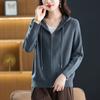 Jaqueta Suéter com Capuz Hengyuanxiang para Mulheres, Novo Estilo Outono, Roupa de Mãe, Blusa com Capuz, Casual Soltinho, Cardigan de Tricô Plus Size