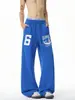 Colección Otoño 2026: Pantalones de pierna curva de mezcla de algodón con estampado americano sin sombras para pared, tallas M-5XL, HK261097-Especial P34