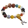 Hangzhou Lingyin 18 Sementes Bodhi Pulseira de 18 Sementes Lótus de Jade Branco Pulseira de Casal Contas de Buda Femininas Contas Circulação Dobao