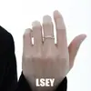 3938 Personalidad de Nicho Estilo Ins Minimalista Gama Alta Texturizado Irregular Hueco Anillo Abierto de Plata de Ley S925
