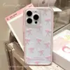 Adecuado para Funda de Teléfono Móvil Apple 17, Acrílico Dos en Uno Lazo Rosa iPhone 18 Promax Cubierta Protectora Anticaídas