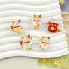 Gato de la suerte de dibujos animados para niños, accesorios de resina DIY, pegamento de crema, llavero, pinza para el pelo, material para refrigerador, venta al por mayor
