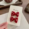 Pinza para el pelo de fresa con lazo bordado estilo coreano, liga para el pelo linda, accesorio para el pelo de alta gama para niñas, cuerda para el pelo, goma elástica, accesorios para el pelo