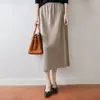 Nueva Falda de Punto de Lana Pura para Mujer Otoño/Invierno 2026, Falda Midi de Color Sólido de Alta Gama con Diseño Calado en Línea A