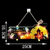 Decoração de Festa de Halloween Placa de Luz LED Abóbora Morcego Pendurado na Porta Festival dos Fantasmas Arranjo de Cena Pingente Pendurado Luz de Ambiente