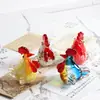 Zibo manualidades de esmalte de colores adornos cuckoo pollo gallo gallina animal productos de vidrio Boshan estatua venta al por mayor transfronteriza