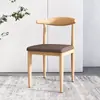 Cadeira de Jantar Cadeira de Dormitório Banqueta para Mesa de Estudo Casa Imitação Madeira Maciça Cadeira com Encosto em Chifre Cadeira Simples Moderna para Mesa de Jantar