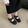 Sapatos de Salto Baixo Quadrados para Mulheres, Novo Estilo Primavera e Outono 2026, Sapatilhas Mary Jane Retrô Francesas Delicadas de Fada