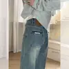 Jeans reto azul retrô para mulheres, novo estilo de verão, plus size, modelador, adequado para corpo tipo pera, calça pantalona solta e com bom caimento