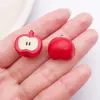 Resina DIY Simulación Resina Tridimensional Con Colgante Cereza Manzana Frutas Adornos Accesorios Llavero Colgante Paquete de Materiales
