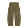 Calça Casual de Trabalho Elegante com Bolsos Decorados, Perna Larga, Estilo Europeu e Americano Transfronteiriço, Nova Moda 2025, Feminina 8246248