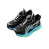 Sapatos infantis feitos à máquina tamanho 28-33, cabedal popular em couro, fivela giratória para meninos, tênis esportivos infantis para corrida 6720
