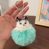 Lindo llavero de gato de peluche respetuoso con el medio ambiente con colgante de simulación de gato, llavero de muñeca, colgante para mochila escolar, regalo