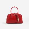 Bolso Rojo Herrajes Plateados Bolso Cruzado Simple Bolso Boston Estilo Coreano Simple Bolso de Novia para Boda Disponible Diariamente