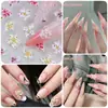 Plumeria do Céu Flor do Diabo Colorida Flor de Cinco Pétalas Adesivos para Unhas Artísticas em Estoque Relevo Tridimensional 3D Adesivos para Unhas