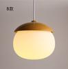 Luminária de Sala de Estar Nórdica Pequeno Lustre Moderno Minimalista Sala de Jantar Quarto Lustre de Vidro Criativo Lustre de Madeira Imitação Noz