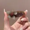 Grampo de Bico de Pato Florido Degradê Retro Estilo Coreano Exquisito Strass Lado Atmosfera Menina Cabelos Rebeldes Fixação Grampo de Cabelo Acessórios de Cabelo