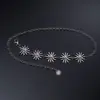 Atractiva Cadena de Cintura con Borla de Girasol de Metal para Mujer, Cinturón de Cadena de Múltiples Capas Ajustable para Vestido, Gama Alta