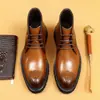 [vip para] botas martin de cuero para hombre de caña alta estilo británico suela gruesa casual de negocios punta tallada botas de cuero