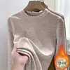 Camiseta de Manga Longa Outono e Inverno para Mulheres, Camiseta Interna com Forro de Fleece, Novo Estilo Popular 2026, Top Justo para Outono, Camiseta de Base