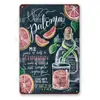 Pintura Decorativa de Lata Vintage, Quadro Negro para Bar de Café e Coquetéis Arte para Pendurar, Artesanato Doméstico Iluminação Personalizável