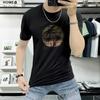 Camiseta de Manga Curta Masculina Gola Redonda Verão Tendência Moda Casual Versátil Estampada Meia-manga Roupa Masculina Slim Fit Bonita
