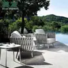 Muebles de Exterior Mo Family Sofá de Exterior Mesa y Sillas de Mimbre de Diseñador para Patio Balcón Invernadero Exterior Muebles de Jardín Nórdicos