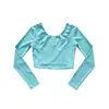 Top Esportivo Manga Longa Feminino Absorvente de Suor Secagem Rápida Alta Elasticidade Macio 26 Outono/Inverno Novo Ajuste Slim Roupa de Ginástica Dança Yoga Collant
