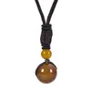 Venta Caliente Transfronteriza Amazon Colgante de Ojo de Tigre de 16MM Collar Colgante de Obsidiana Natural Amatista Venta al por Mayor