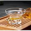 Colador de té de vidrio con soporte para fugas de té, apto para ceremonias de té de Kung Fu, accesorios para juegos de té, cuerno antifugas.