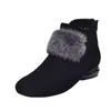 2026 Novas Botas Curtas Fosco de Outono e Inverno para Mulheres, Sapatos Femininos Versáteis Peludos e de Veludo, Botas Martin de Couro Macio Camurça com Solado Plano