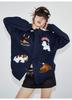 Jaqueta Cardigan com Bordado de Cachorro Estilo Americano para Homens, Nova Jaqueta Baseball Primavera e Outono, Jaqueta Versátil Estilo Preguiçoso para Casais
