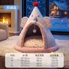 Ninho de Gato Transfronteiriço Outono e Inverno Novo Estilo Tenda Escovada Estilo Britânico Ninho de Gato Casa Quente de Inverno Ninho de Cachorro Suprimentos para Animais de Estimação