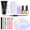 Pegamento de extensión rápida de estado sólido sin pegamento portapapeles pegamento de cristal arte de uñas fototerapia herramienta de plástico juego de lámpara de horneado UV en stock