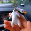 Colgante de pato asado que cambia de color para coche, creativo colgante de pato para espejo retrovisor, decoración de interiores de coche popular en Internet