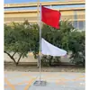 Entrega Directa de Fábrica Mástil Rojo y Blanco para Izar Banderas, Banderas de Señalización, Banderas de Advertencia, Mástil de Acero Inoxidable Montado en el Suelo