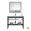 Marco de acero inoxidable, lavabo de cerámica, mueble de baño pequeño para apartamentos pequeños, lavadero independiente para balcón, lavabo simple para propiedades de alquiler