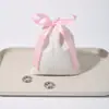 Bolsa de Cordón de Felpa de Terciopelo con Lazo de Moda y Sencilla Bolsa para Empaquetar Joyería Bolsa de Almacenamiento de Joyería