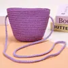 Directamente del fabricante: Monedero de Playa para Niños, Bolso Redondo Tejido de Paja, Bolso Pequeño Plano Cruzado al Hombro de Cuerda de Algodón
