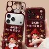 Funda de Teléfono Linda para Niña 2026 Adecuada para Apple 17Pm, iPhone 18 Rojo, 16 Silicona, 15 con Correa, 14 Cubierta Exterior